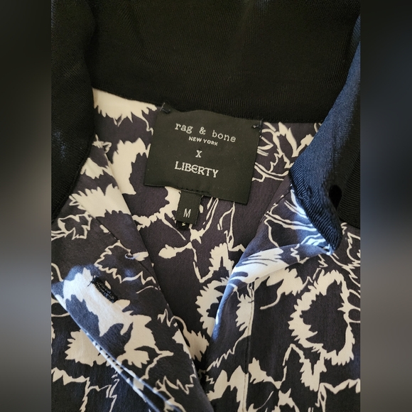 Rag & Bone x Liberty Women's M 100% Silk Satin Long Sleeve Shirt Dress Light - Picture 6 of 9